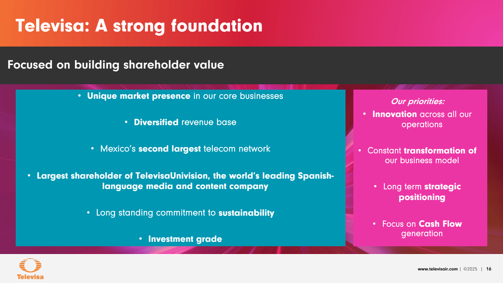 Televisa : A strong 