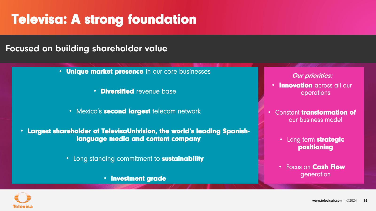 Televisa : A strong 