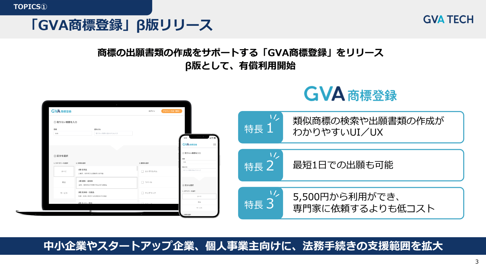 TOPICS 1 

「 GVA 商標 