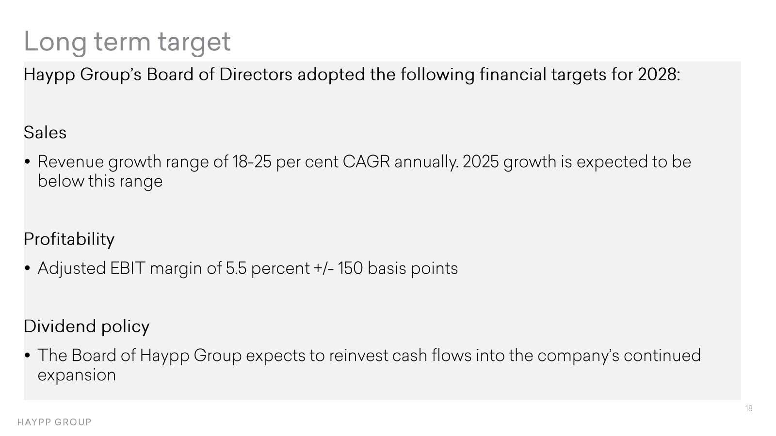 Long term target

Ha