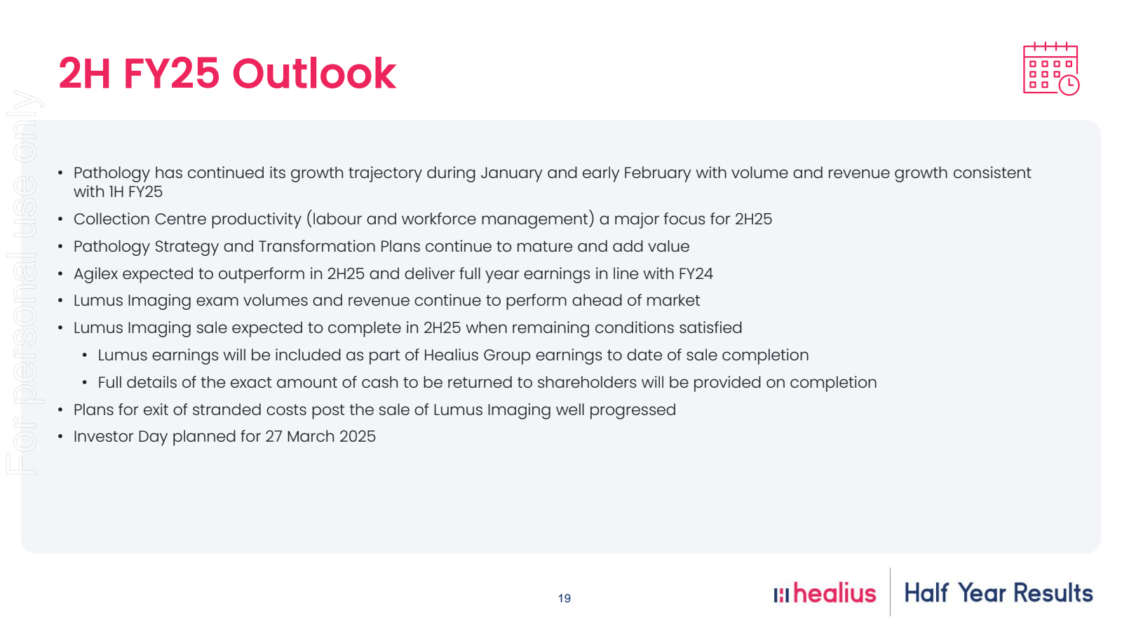 2H FY25 Outlook 

00