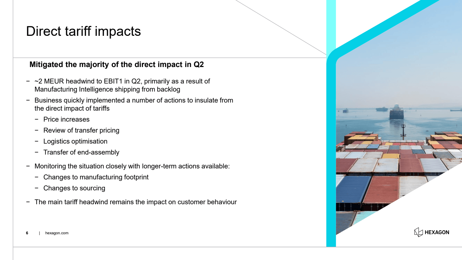 Direct tariff impact