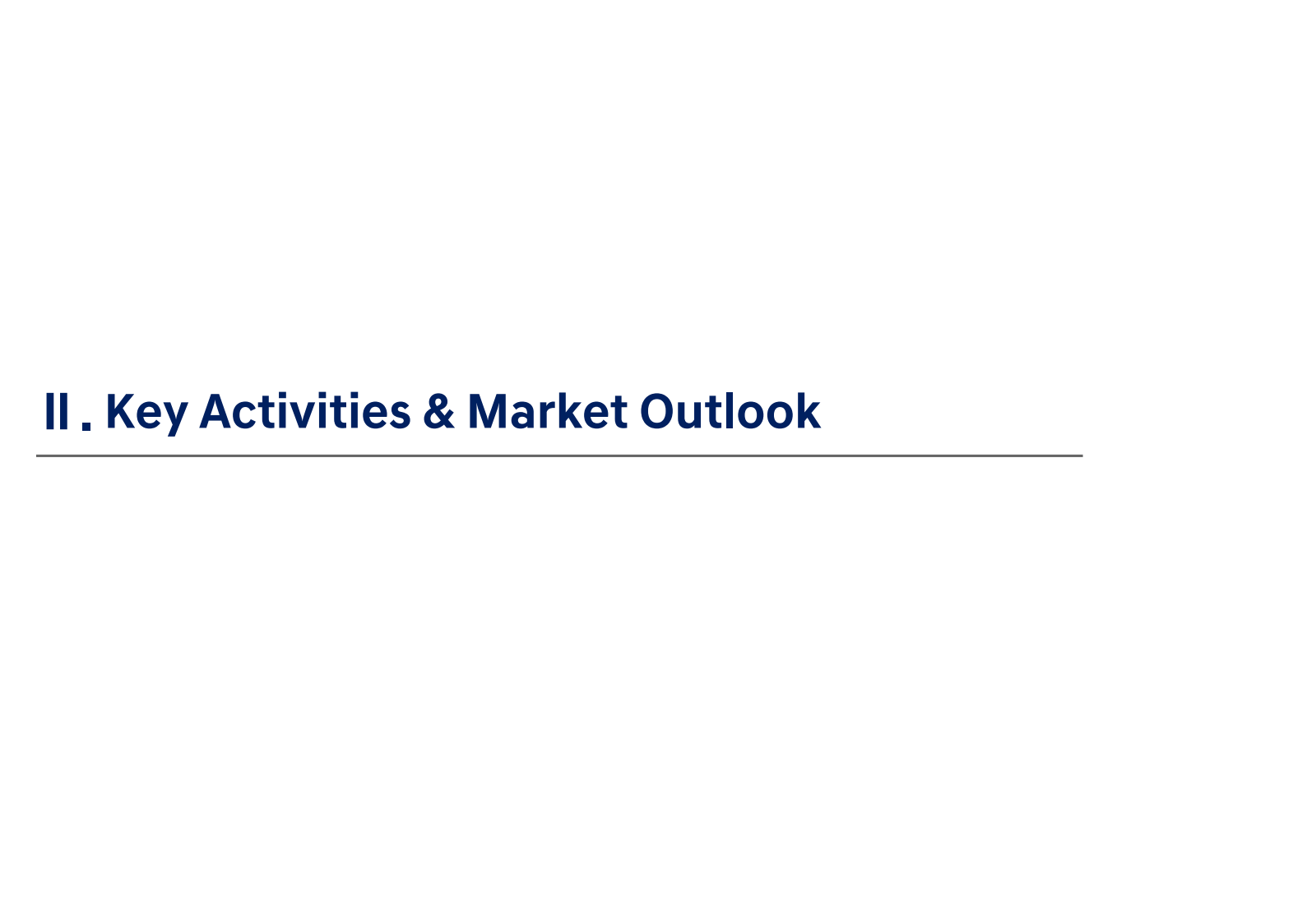 II . Key Activities 