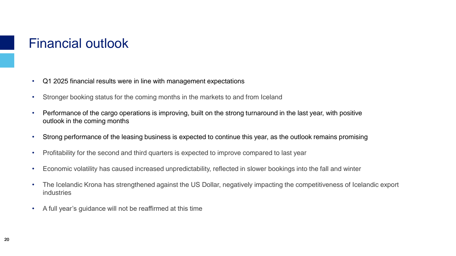 Financial outlook 

