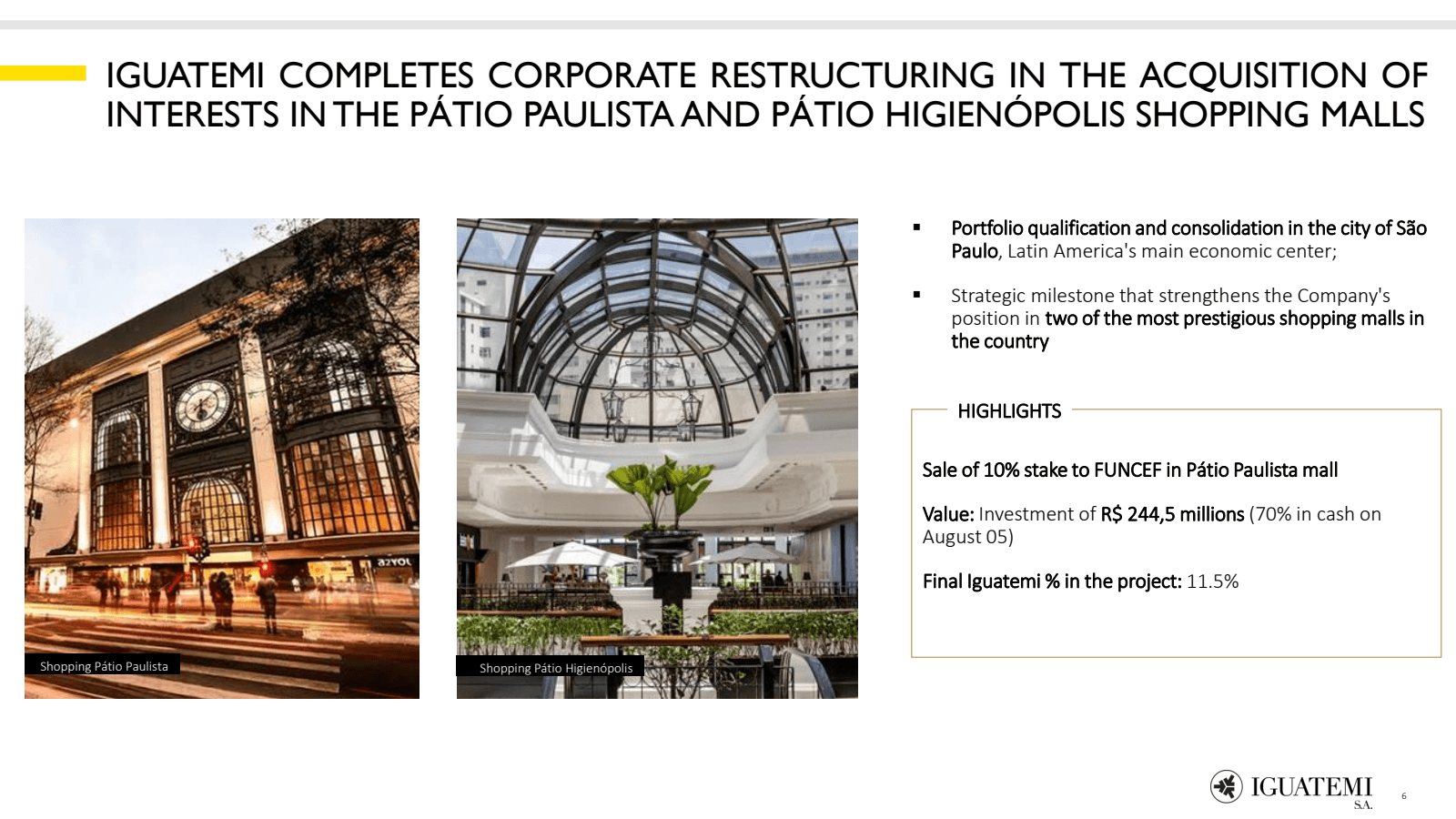 IGUATEMI COMPLETES C