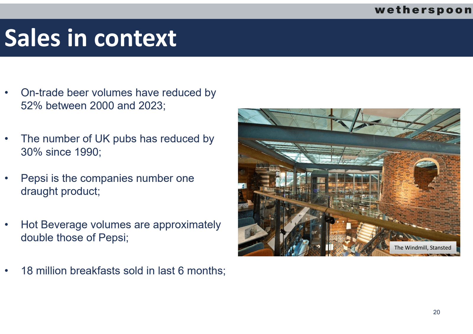 Sales in context 

•