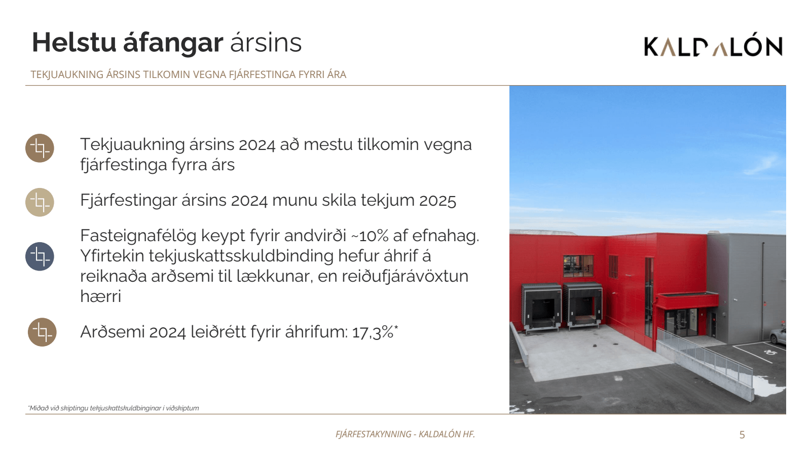 Helstu áfangar ársin