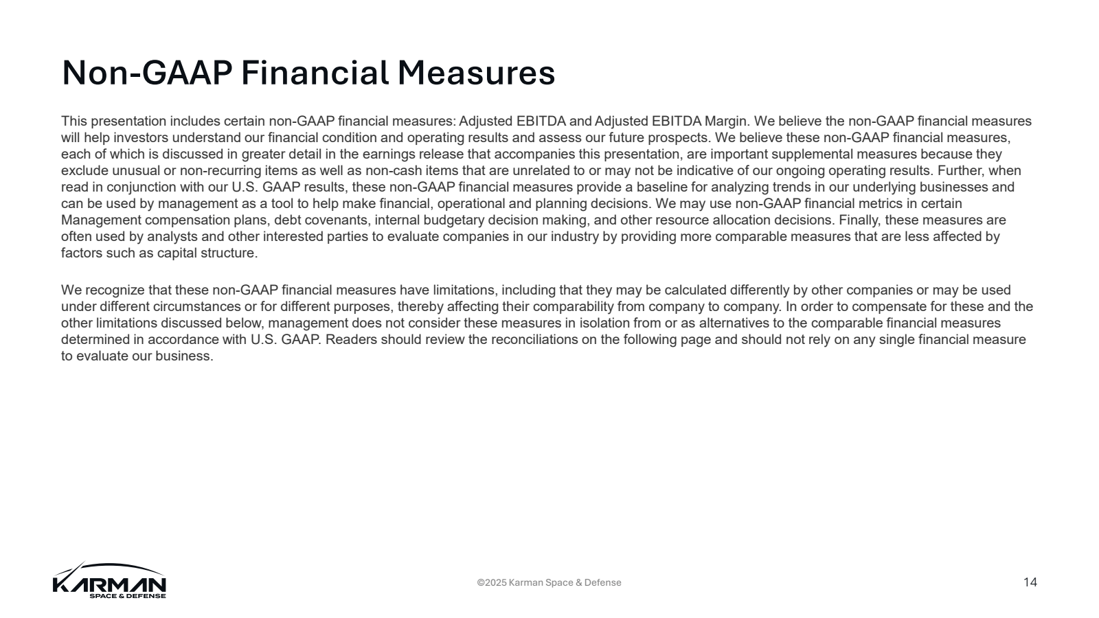 Non - GAAP Financial