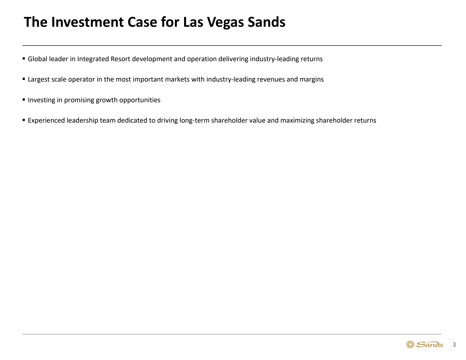 The Investment Case 