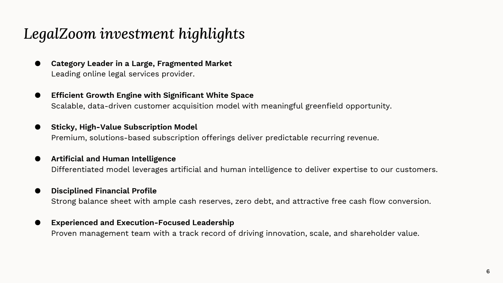 LegalZoom investment
