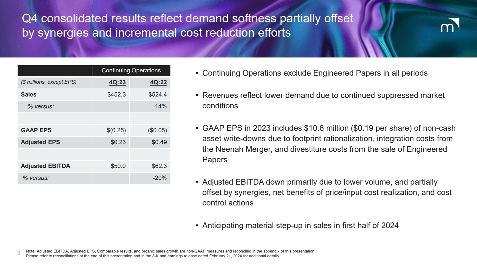 3 

Q4 consolidated 