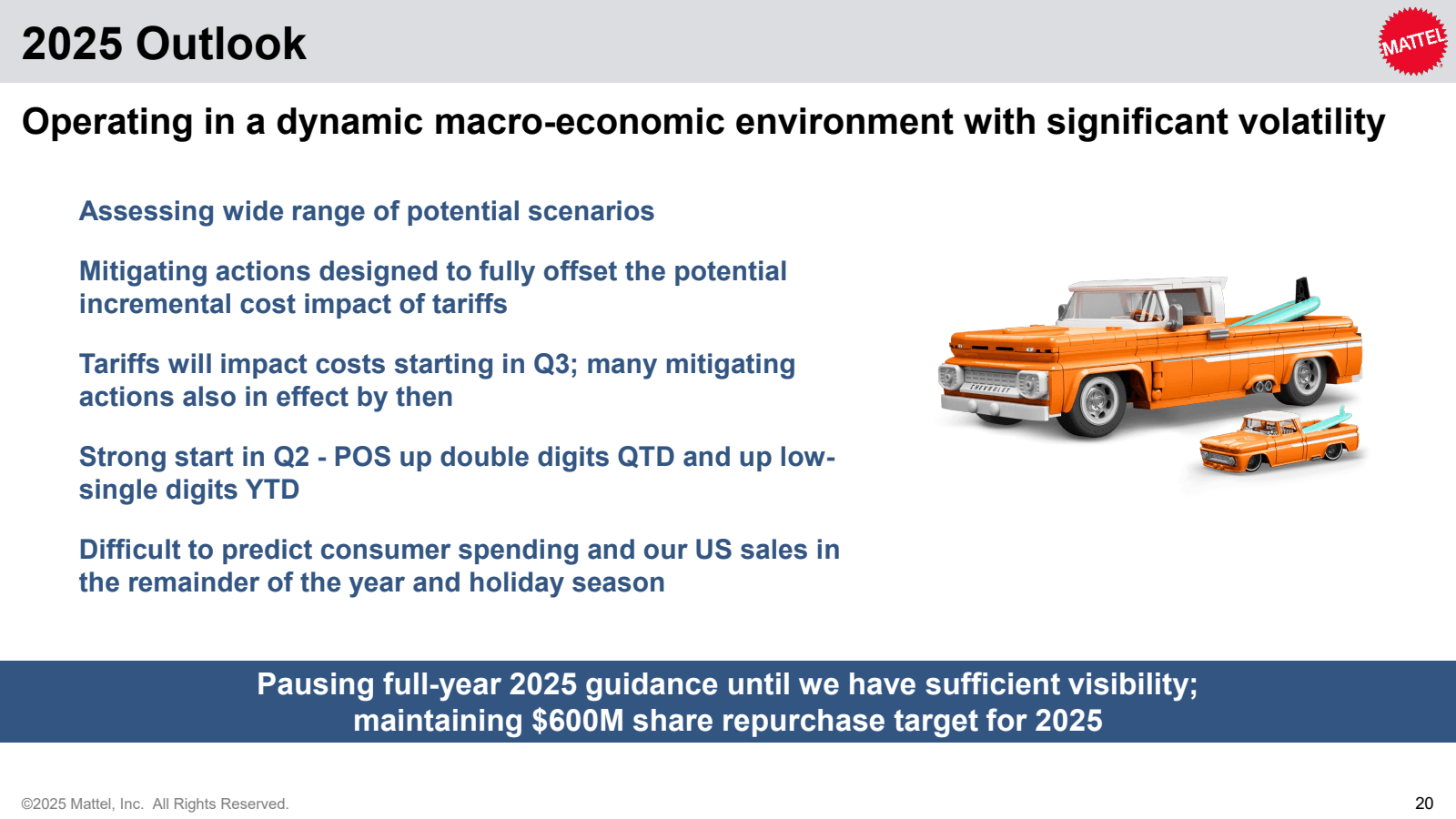 MATTEL 

2025 Outloo