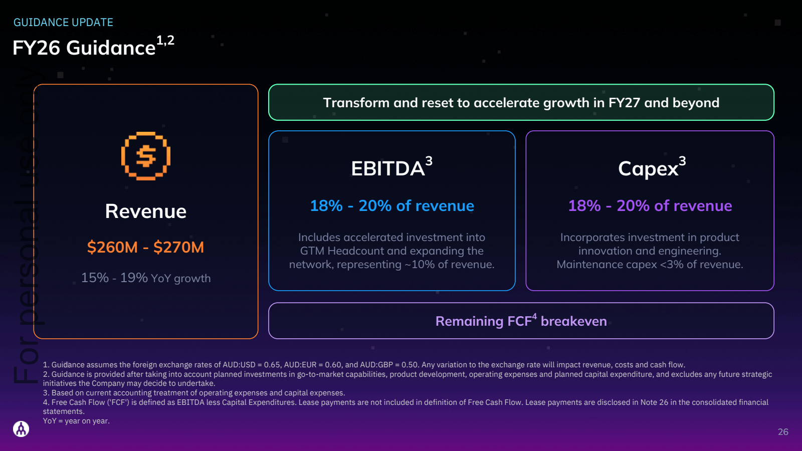 Fo

GUIDANCE UPDATE
