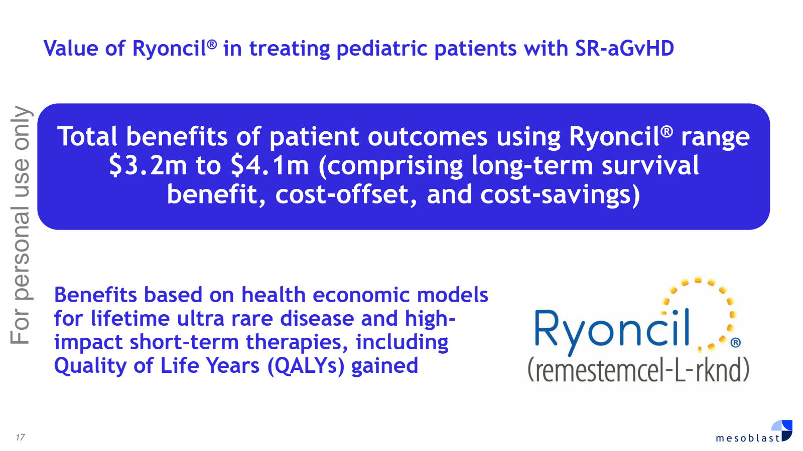 17

Value of Ryoncil