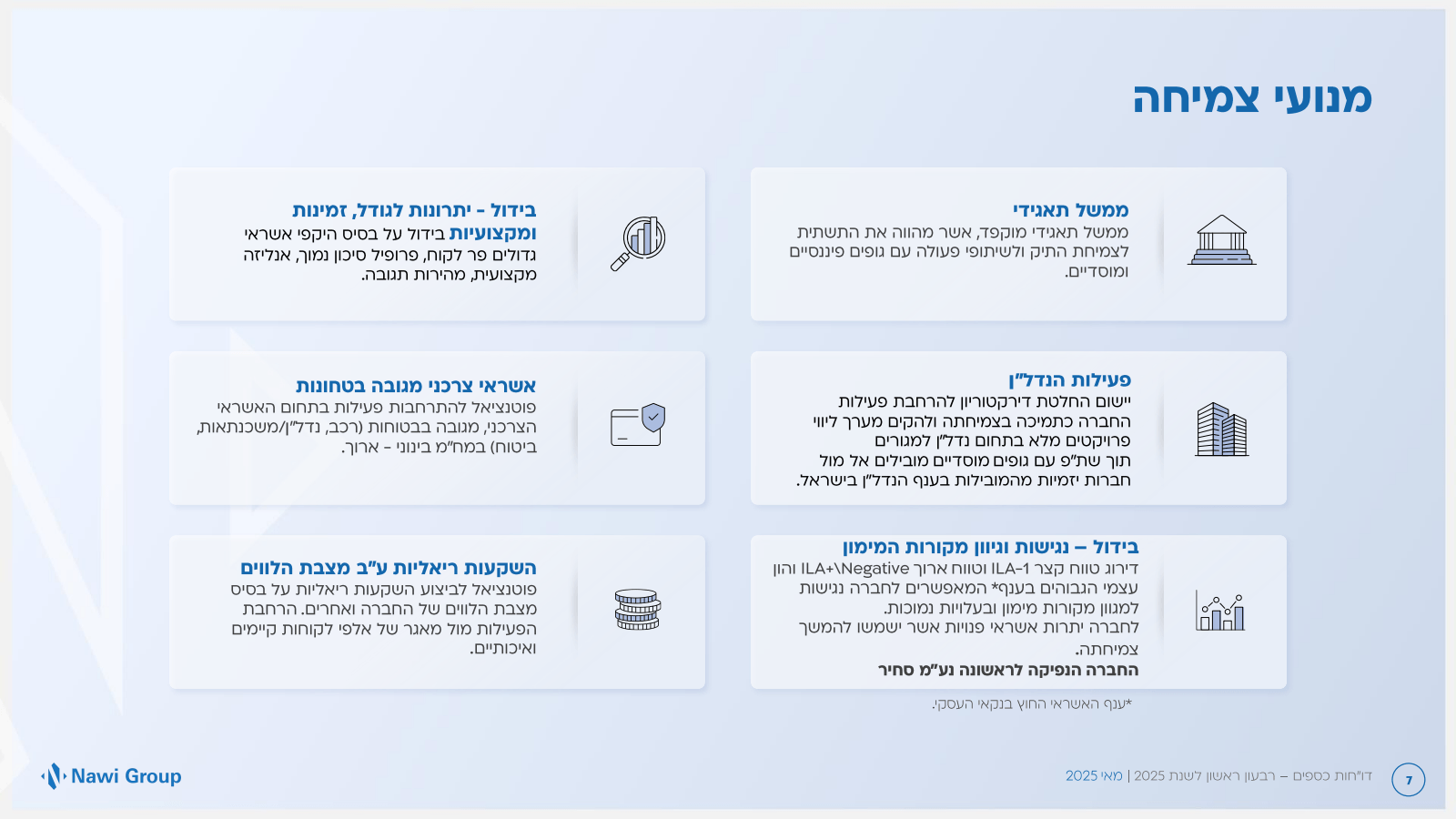 מנועי צמיחה 

ממשל ת