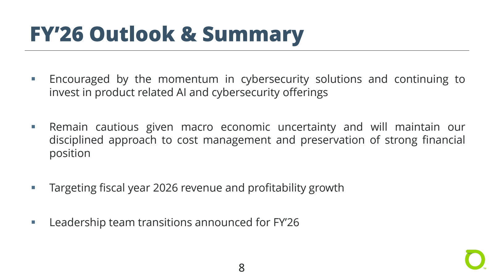 FY'26 Outlook & Summ