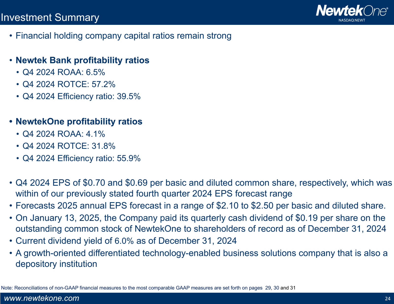 Investment Summary 
