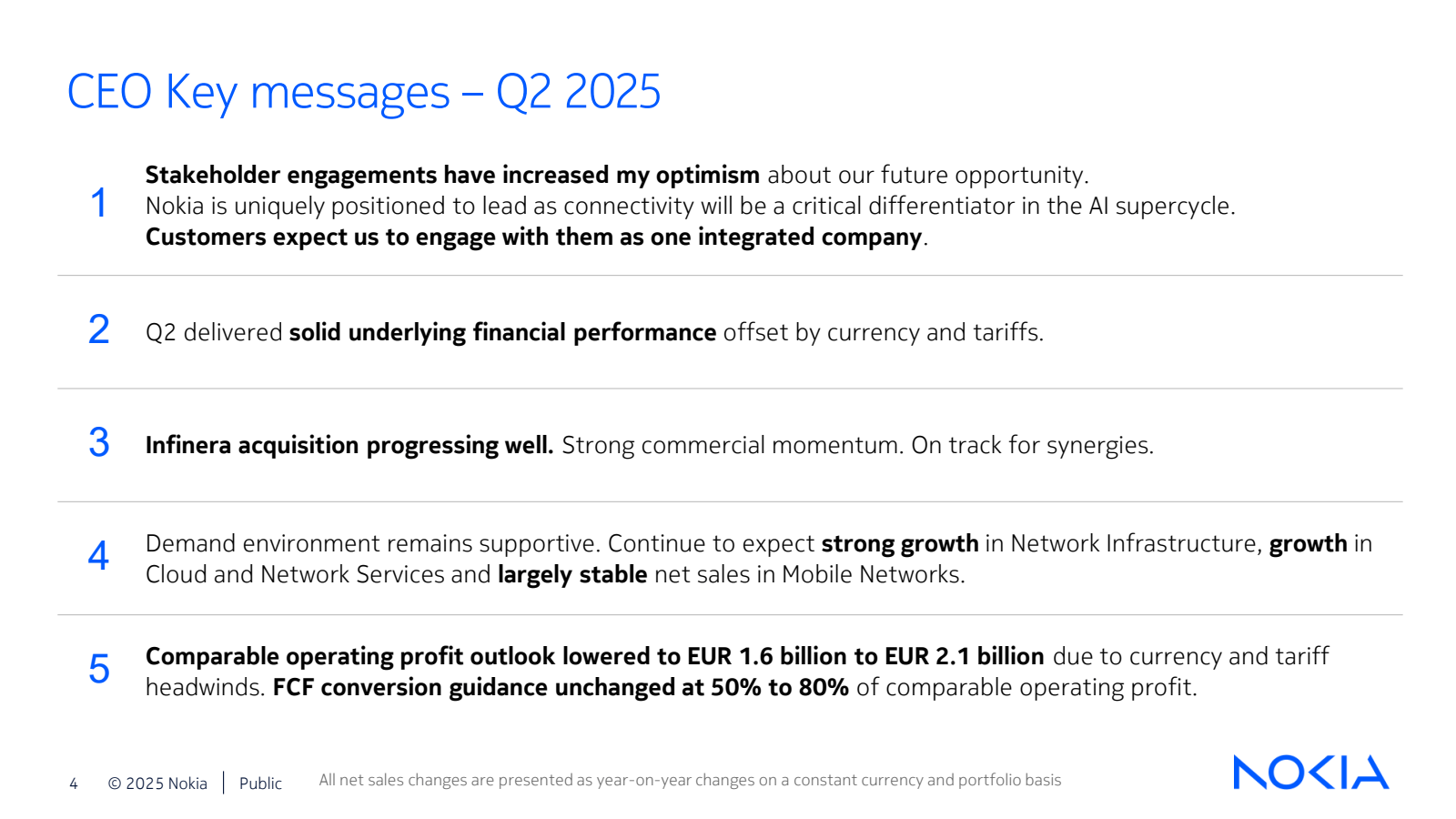 CEO Key messages - Q