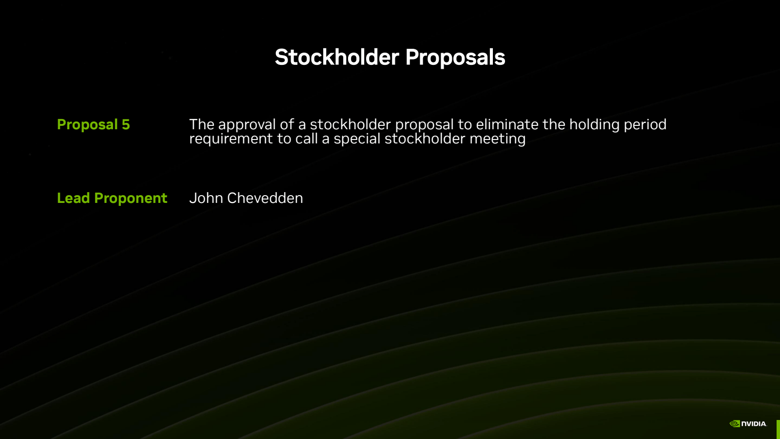 Proposal 5

Stockhol