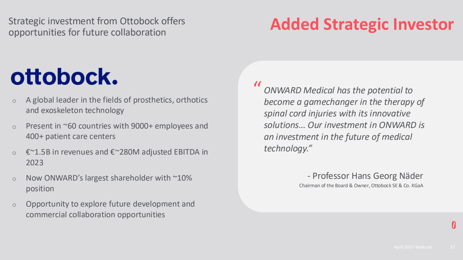 Strategic investment