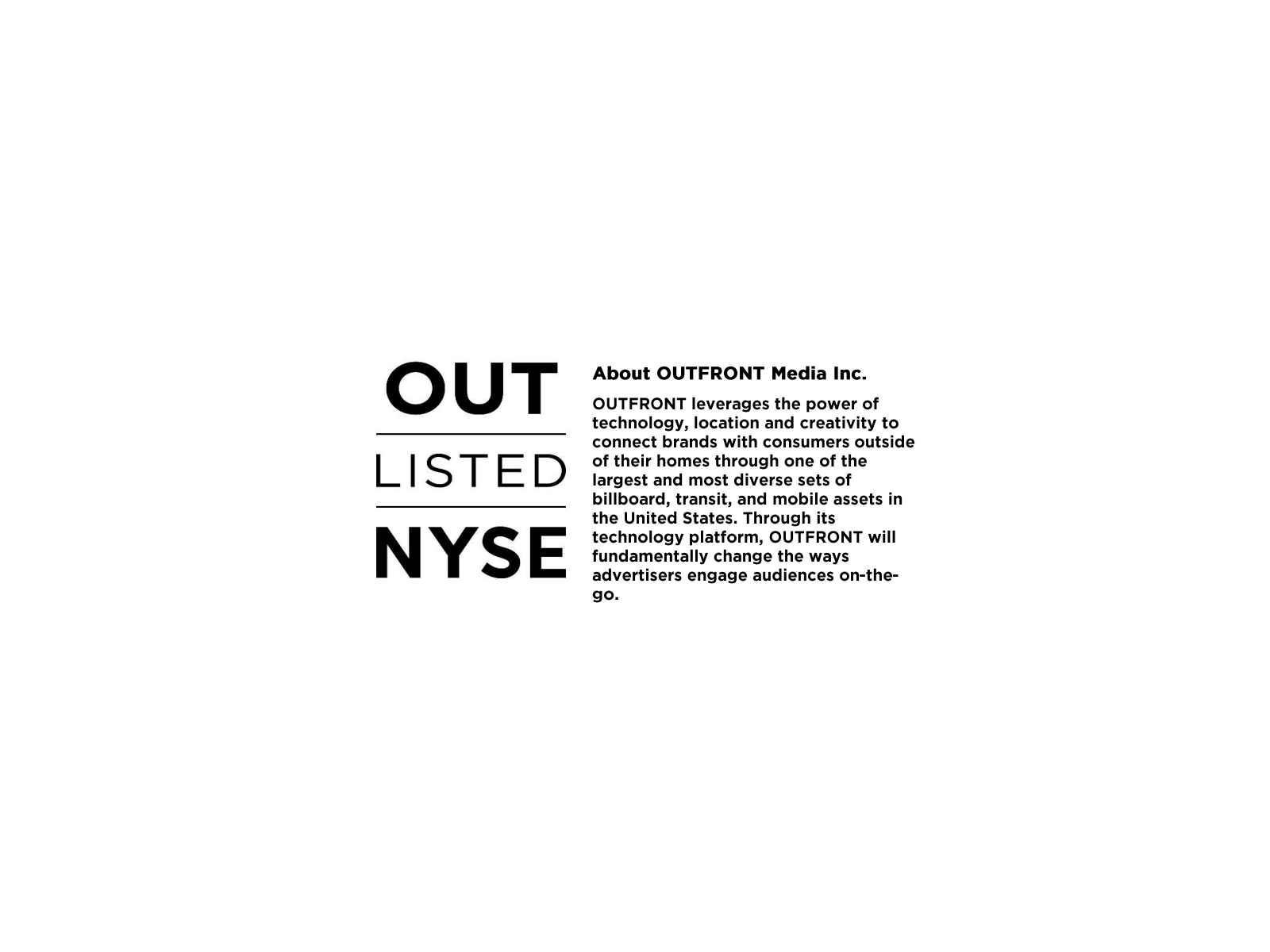 OUT 
LISTED 
NYSE 


