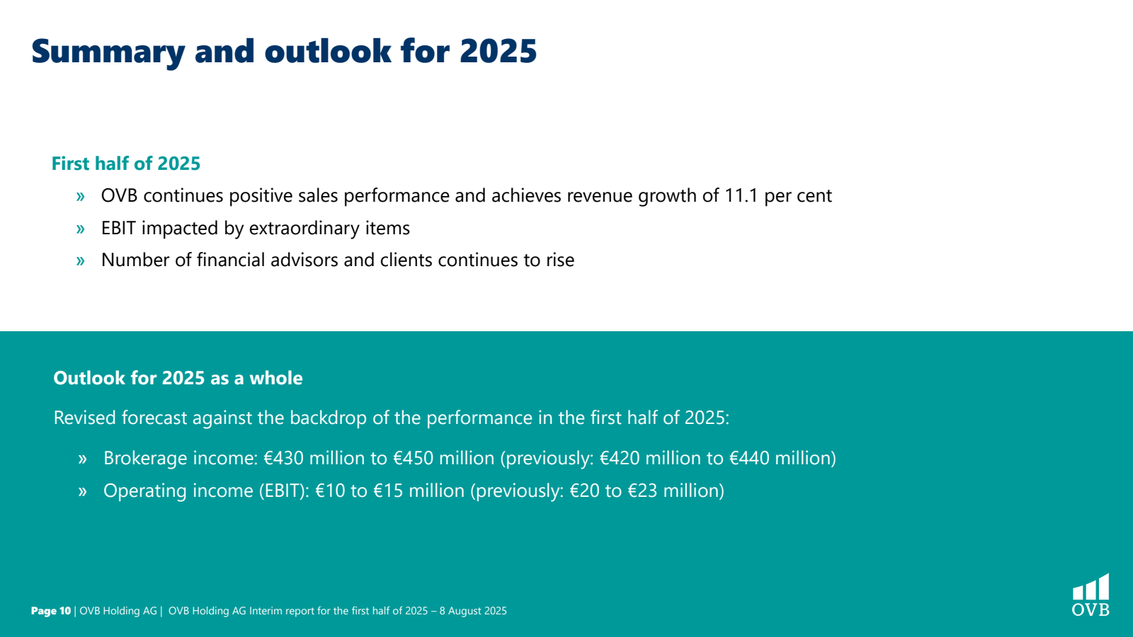 Summary and outlook 