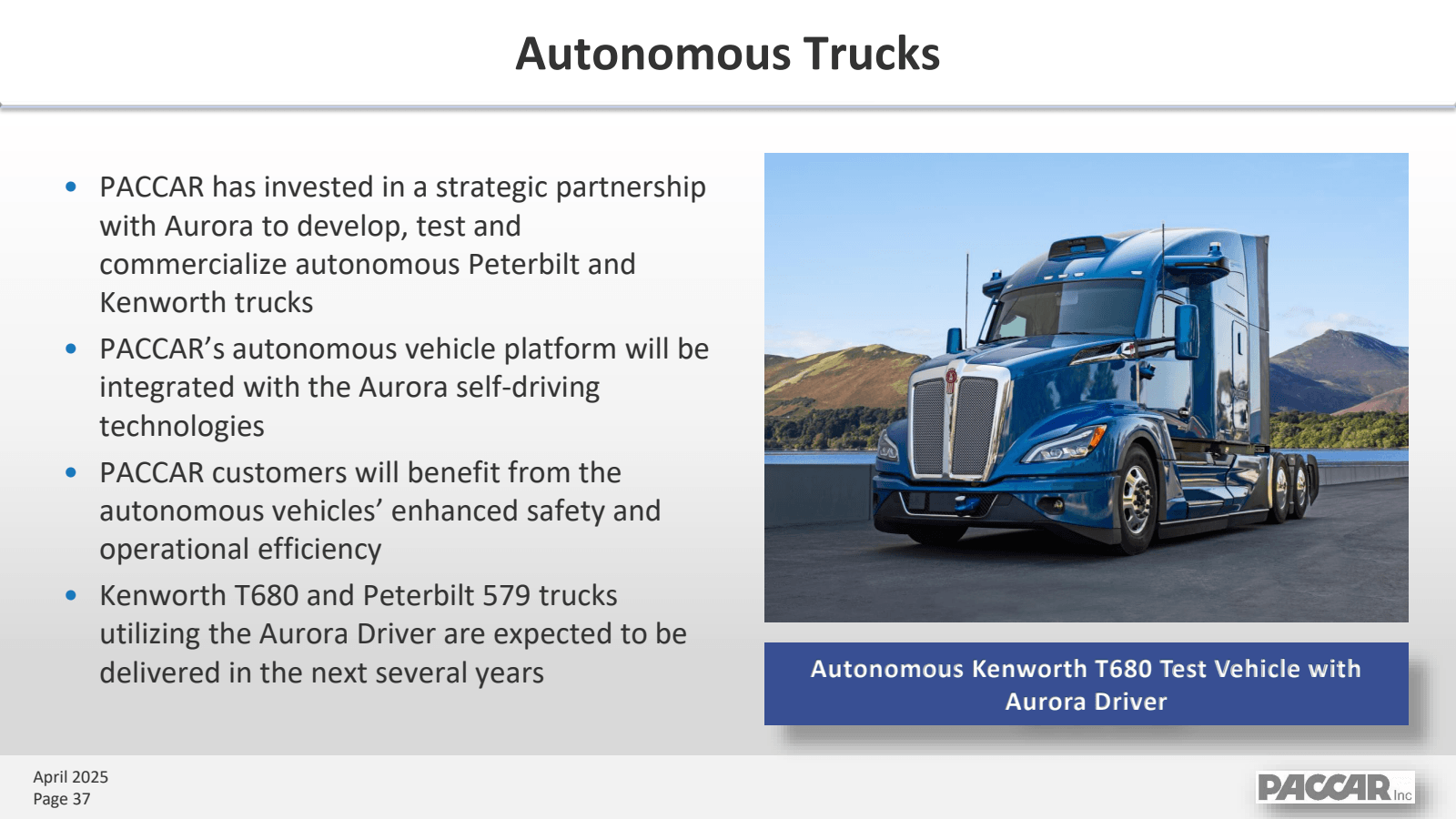 Autonomous Trucks 

