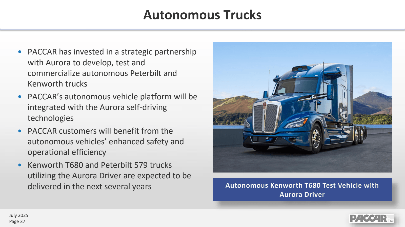Autonomous Trucks

•