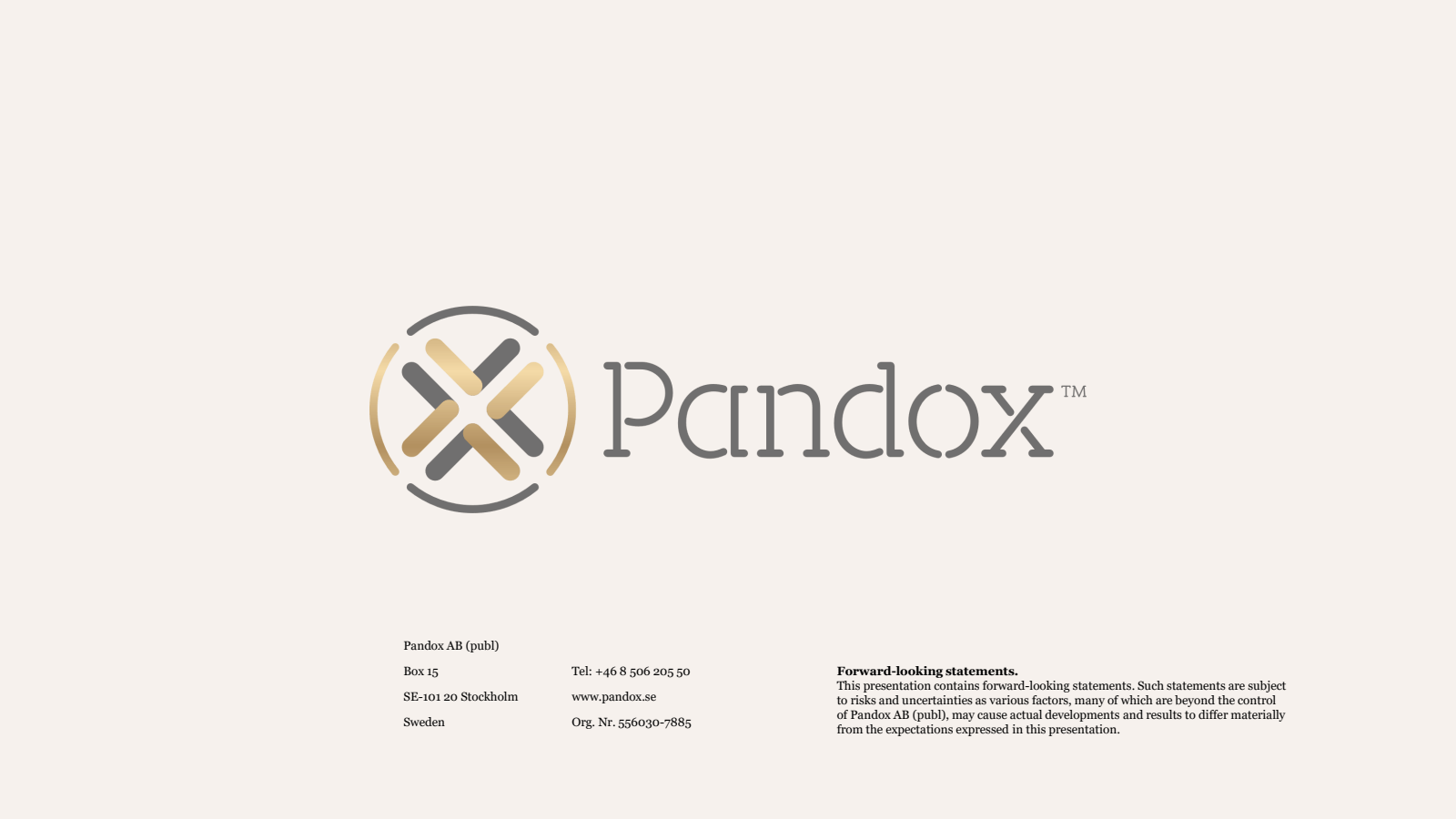 Pandox ™ 

Pandox AB