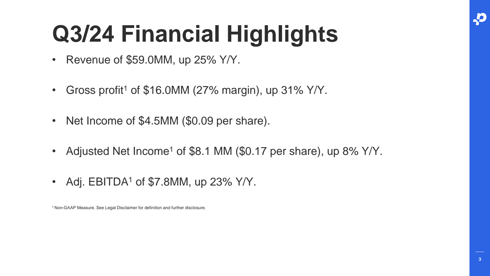 Q3 / 24 Financial Hi