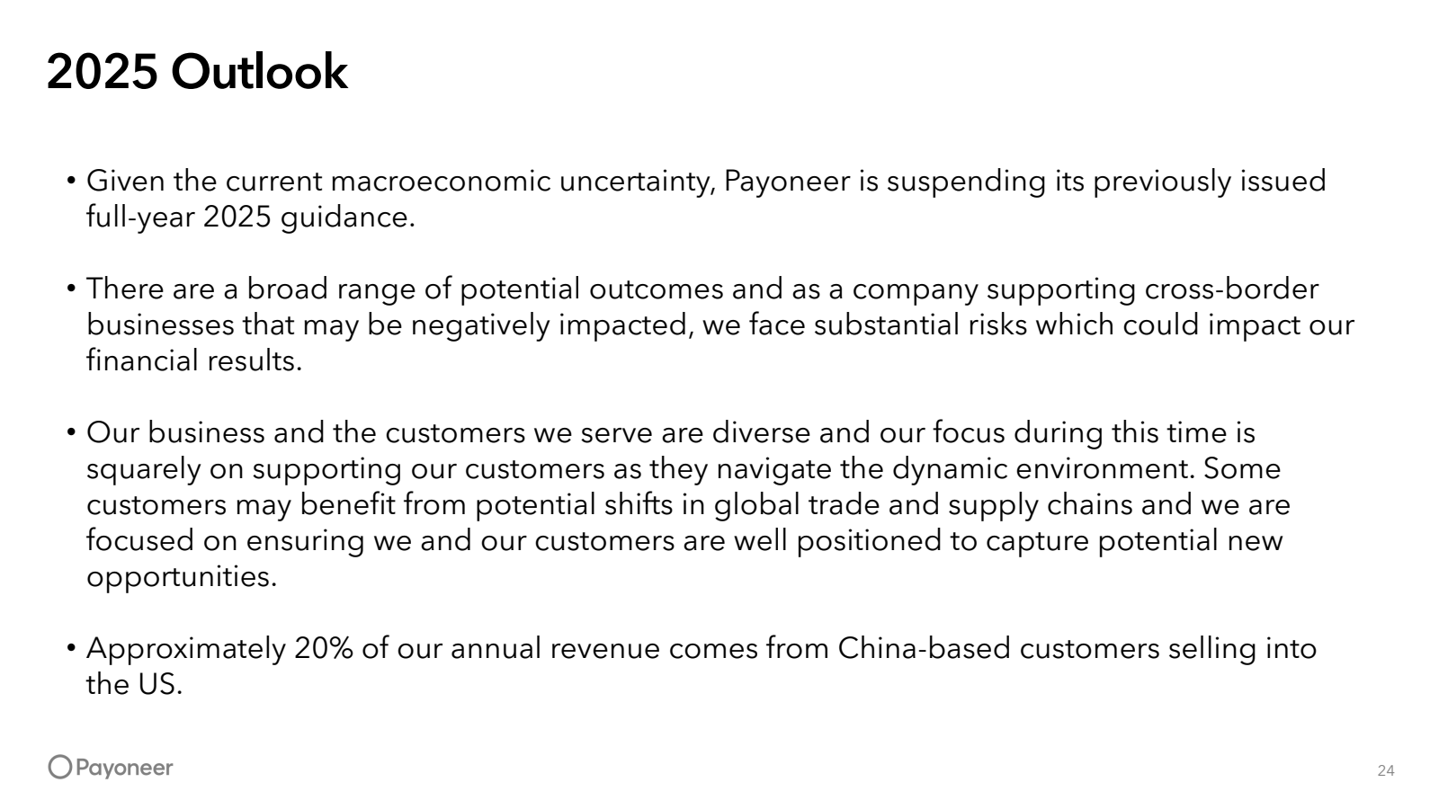 2025 Outlook 

• 

G
