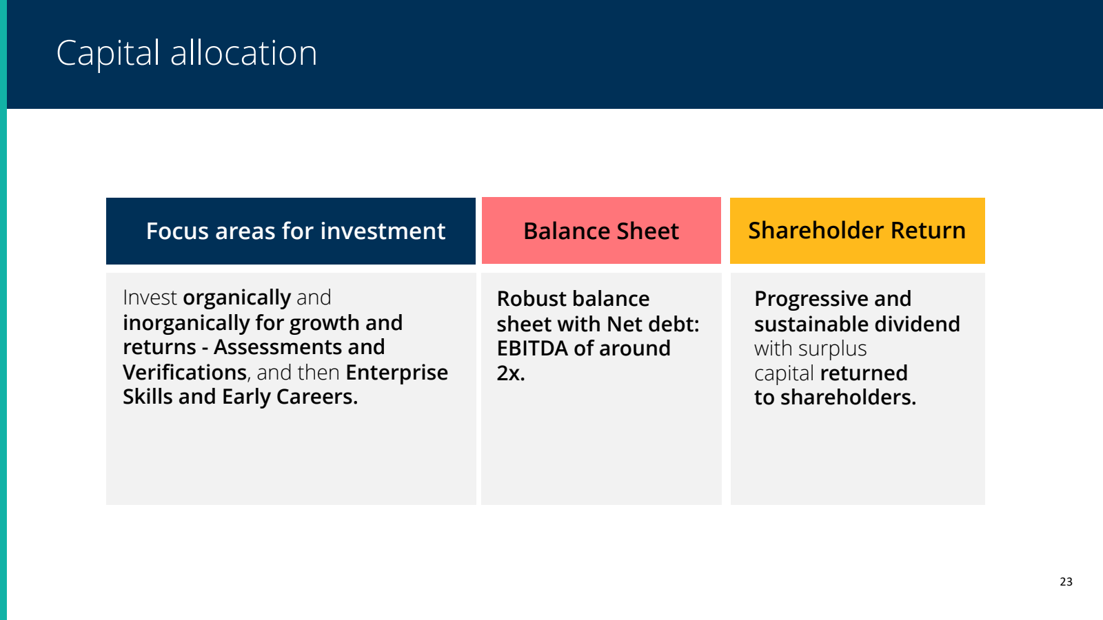 Capital allocation 
