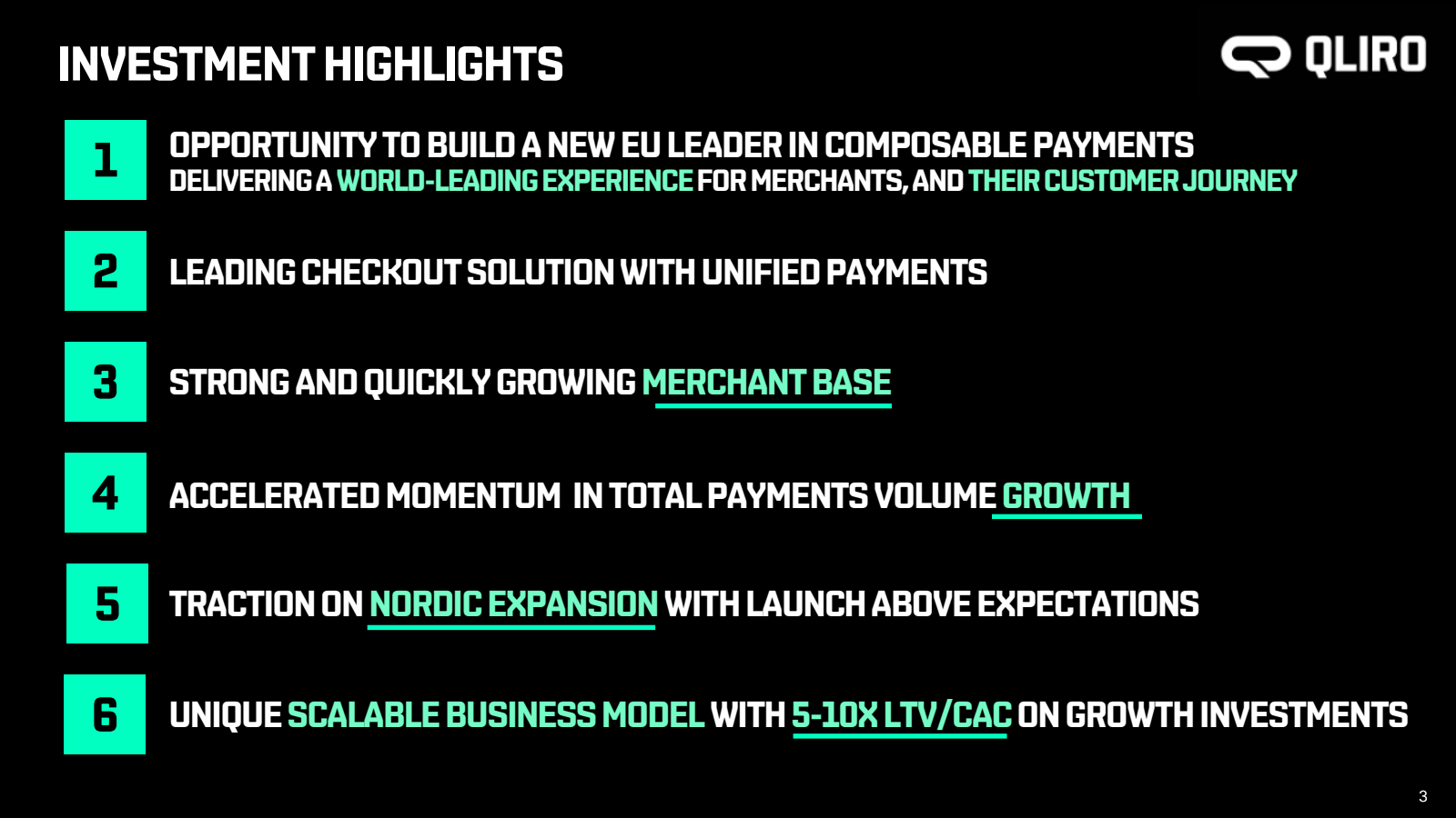 INVESTMENT HIGHLIGHT