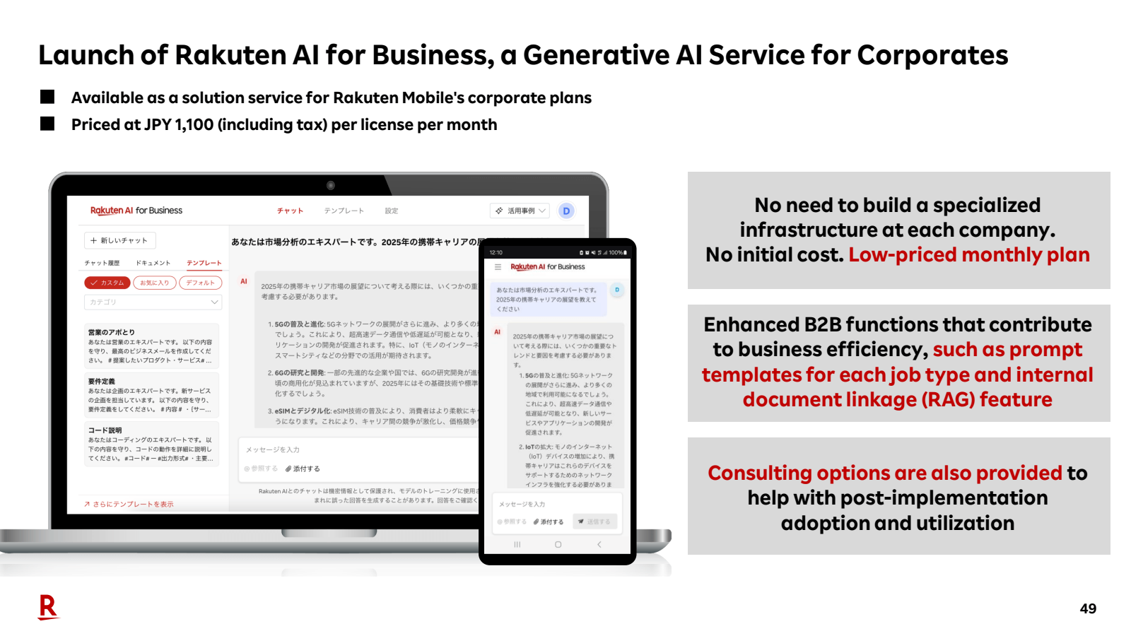 Launch of Rakuten Al
