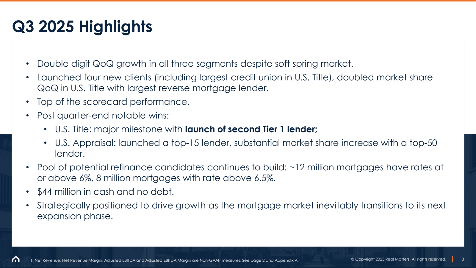 Q3 2025 Highlights

