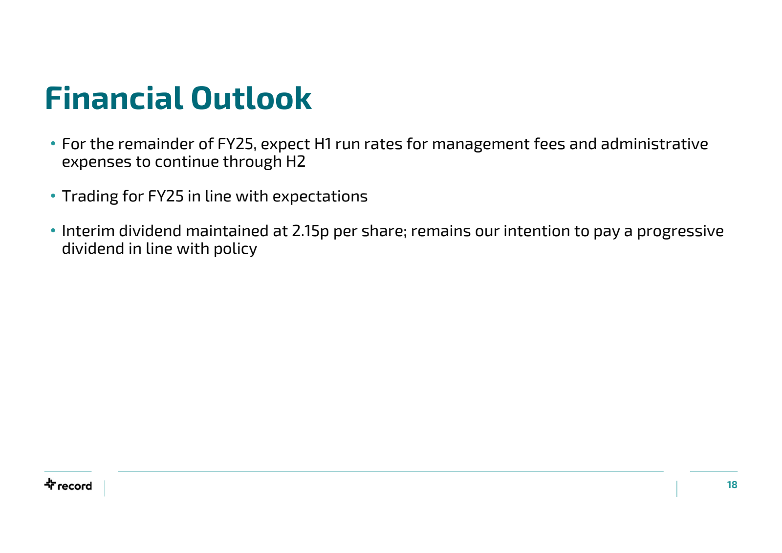 Financial Outlook 

