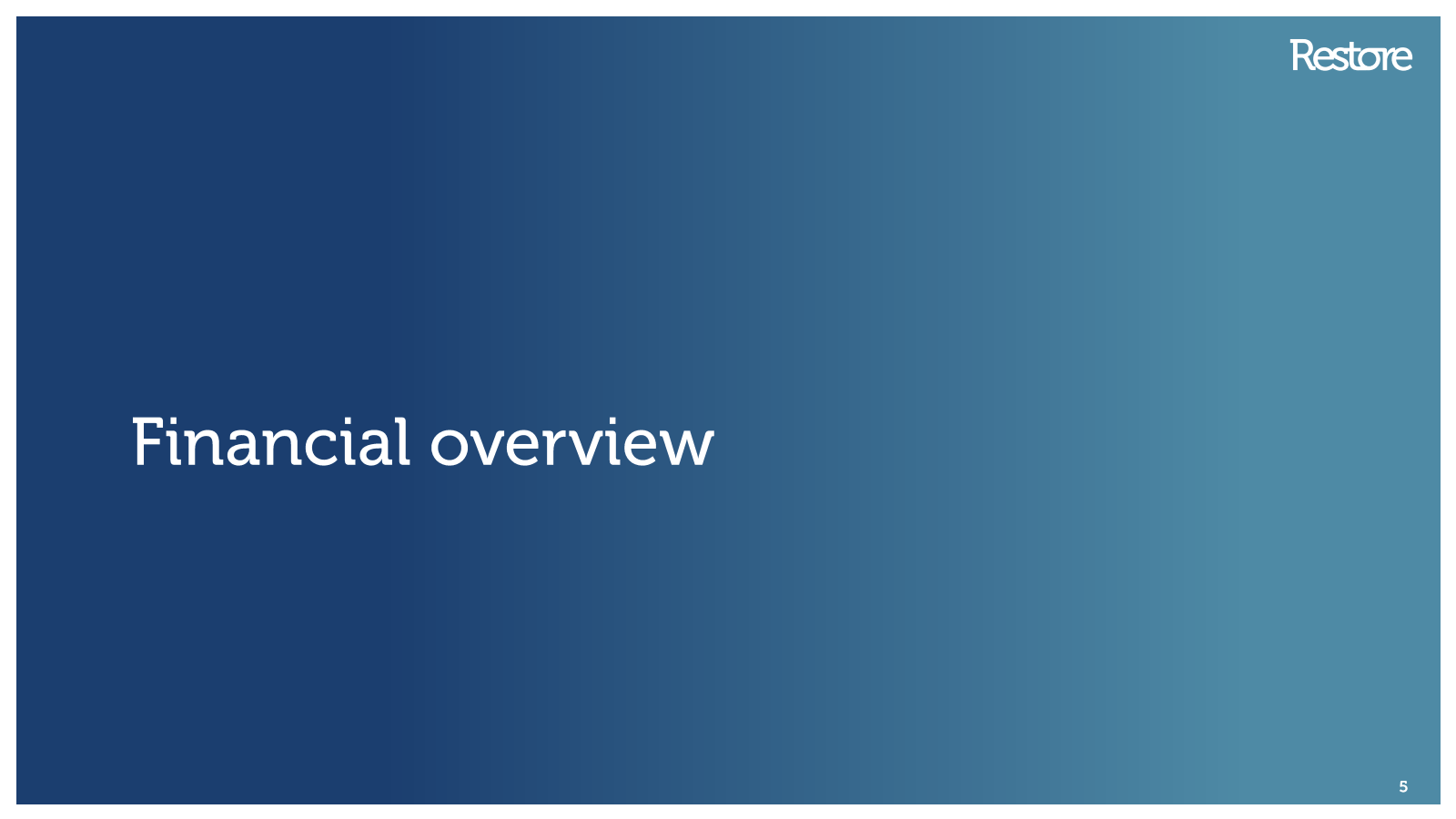 Financial overview

