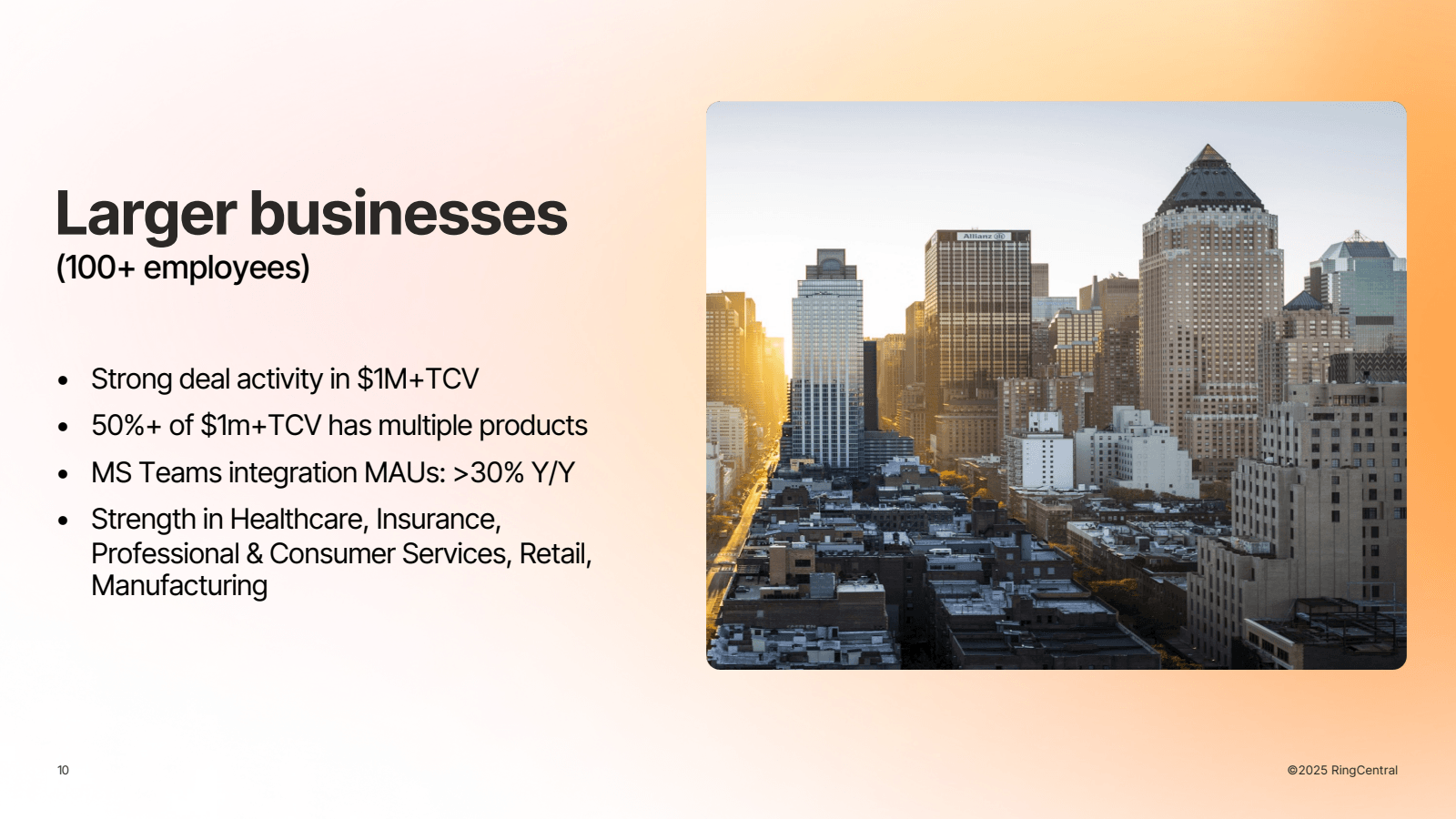 Larger businesses 

