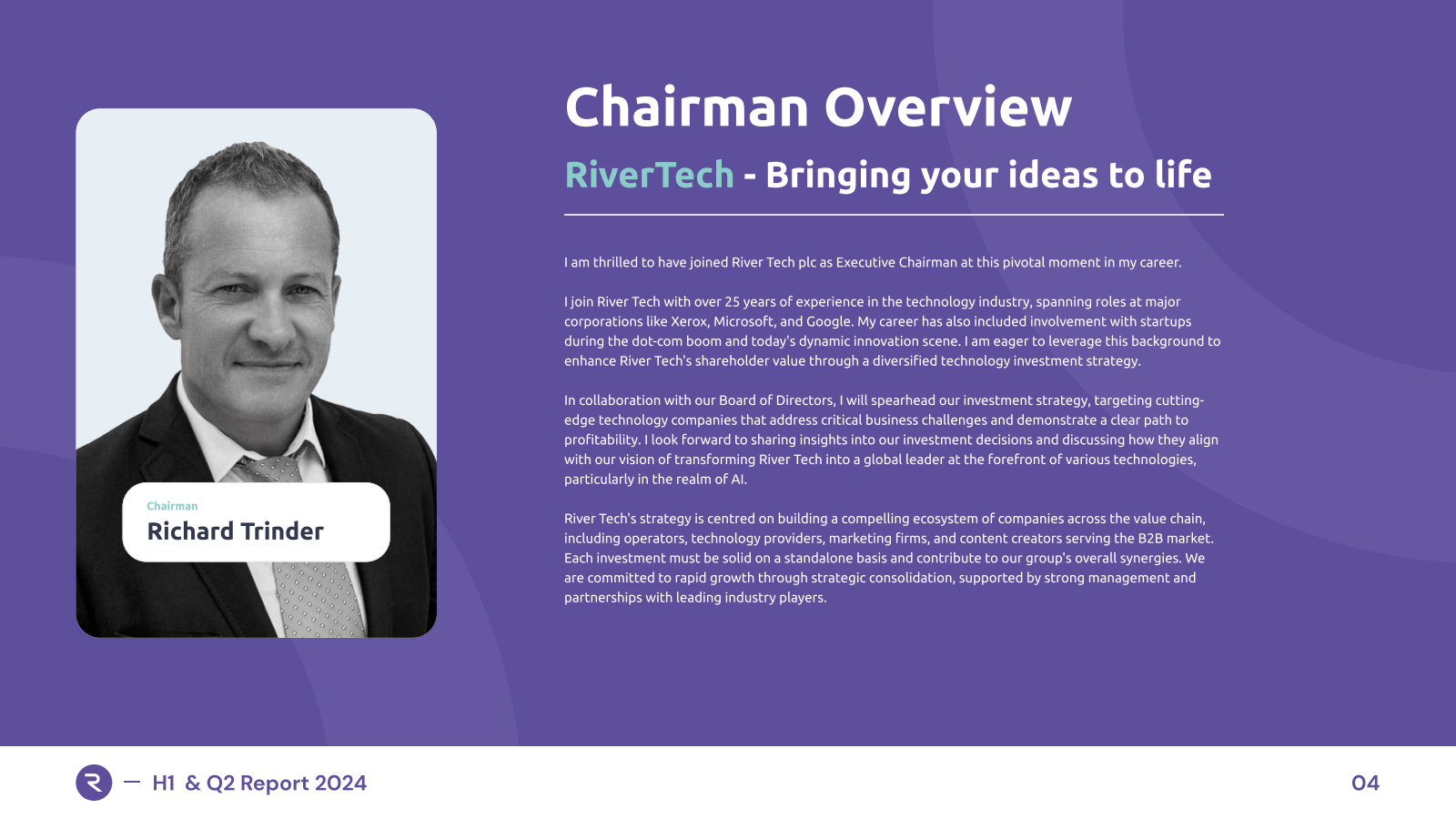 Chairman Overview 
R