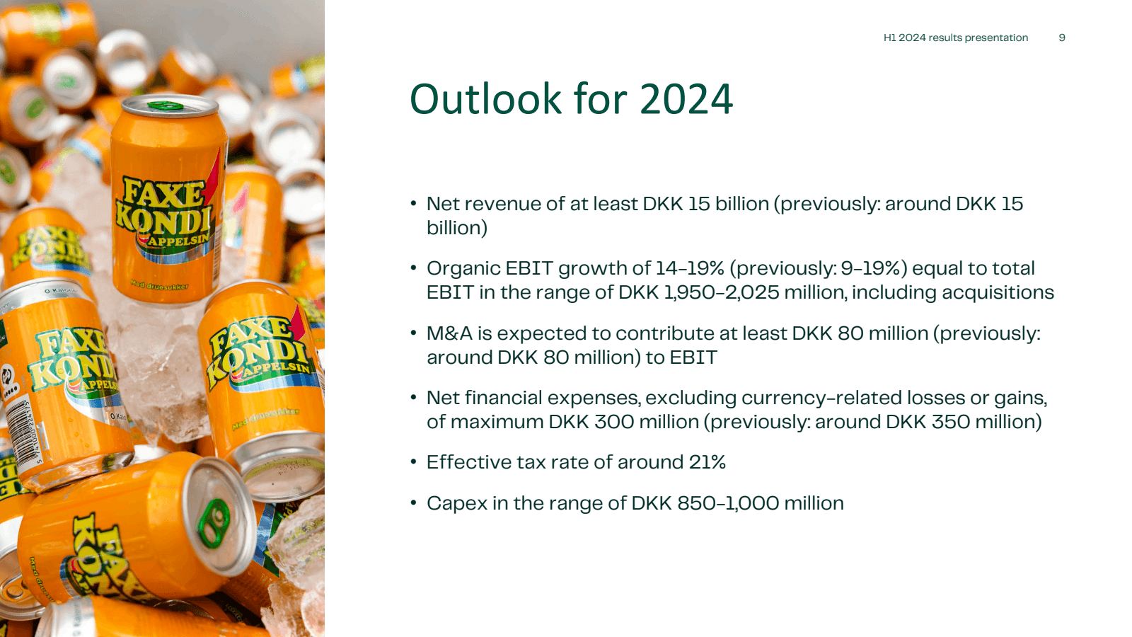 Outlook for 2024 

H