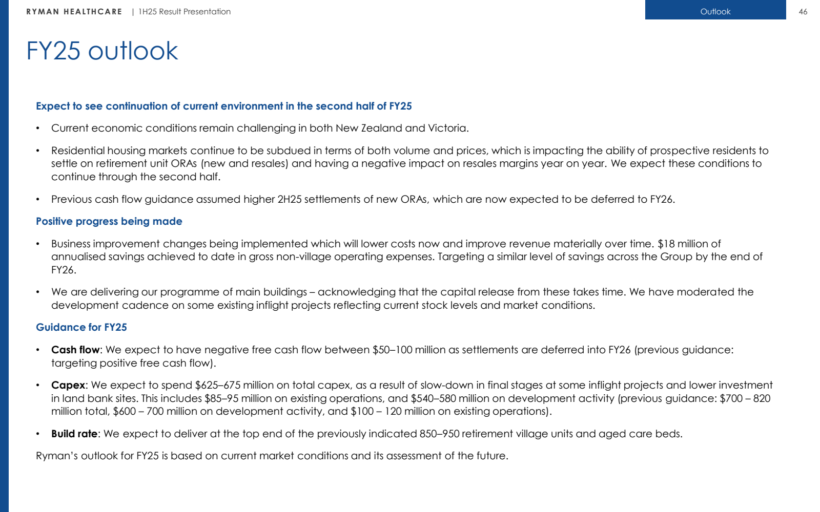RYMAN HEALTHCARE | 1