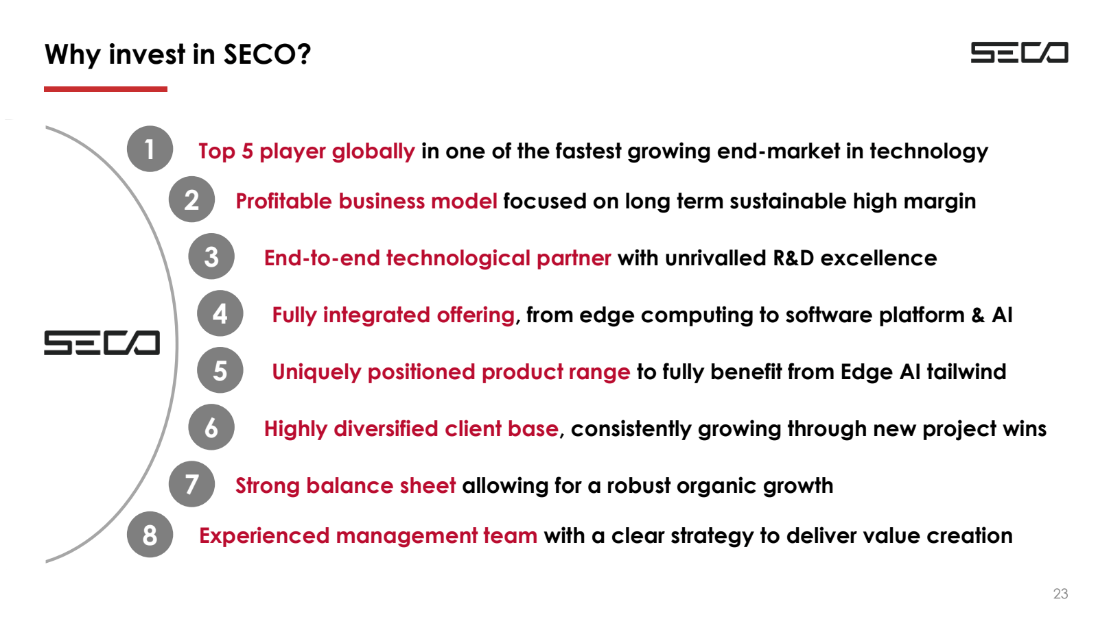 Why invest in SECO ?
