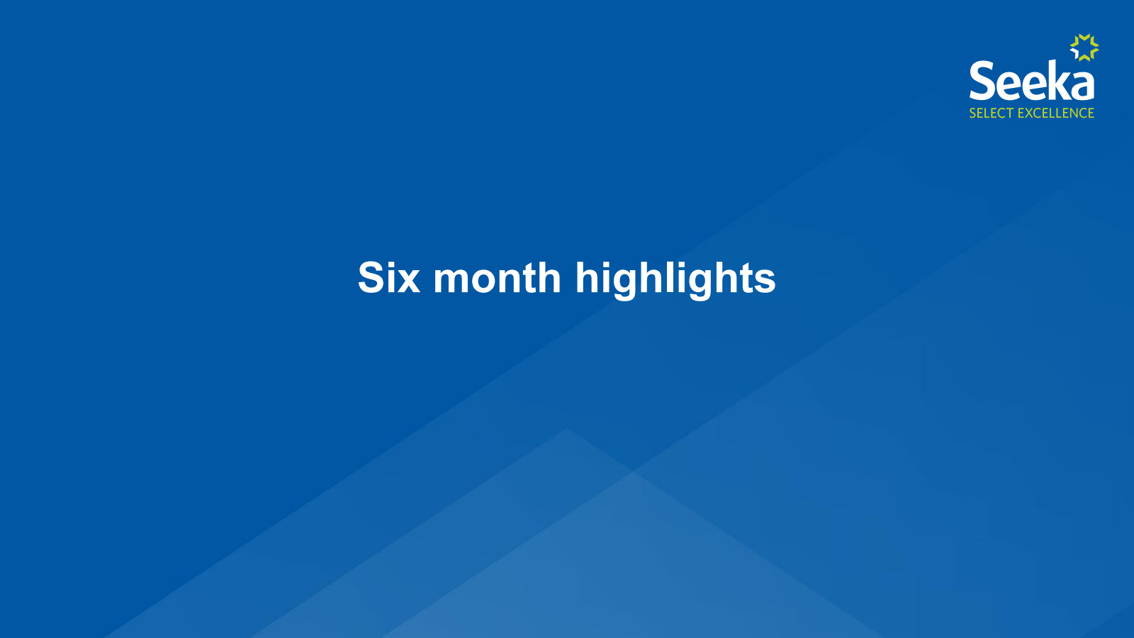 Six month highlights