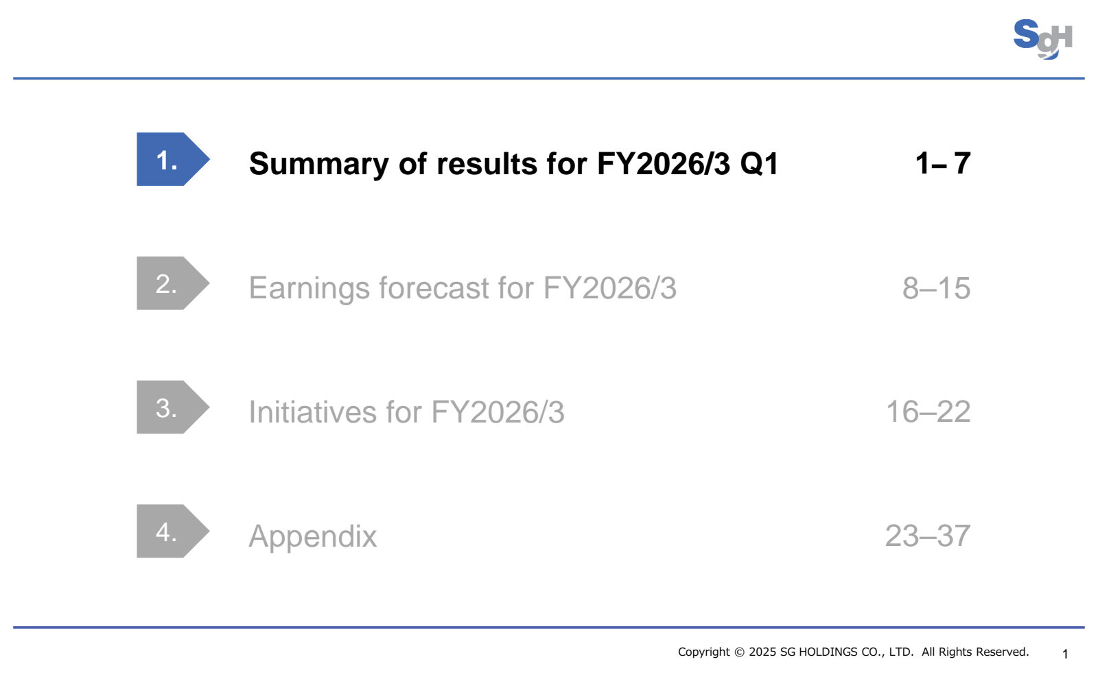 1 .

Summary of resu
