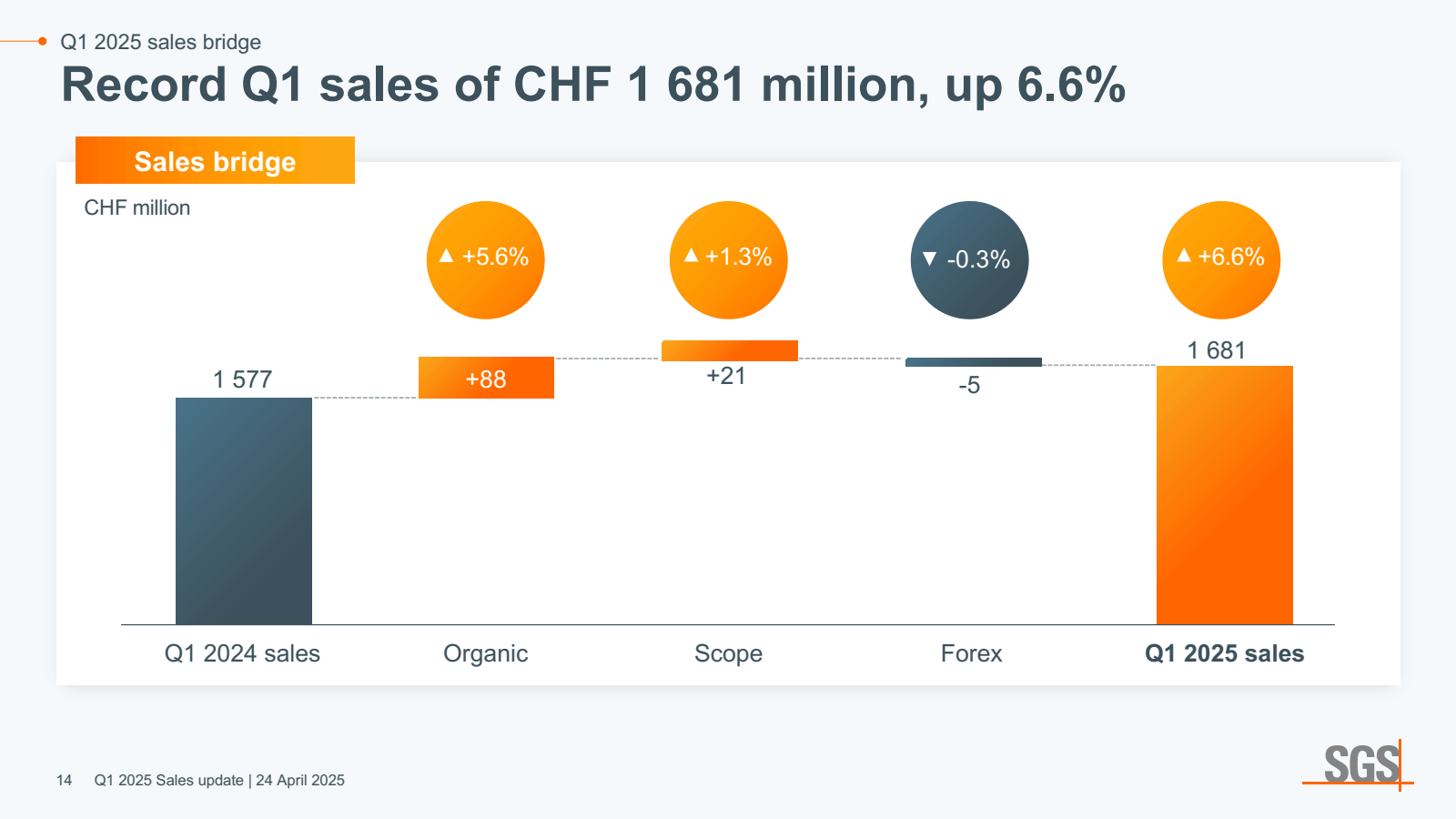 Q1 2025 sales bridge
