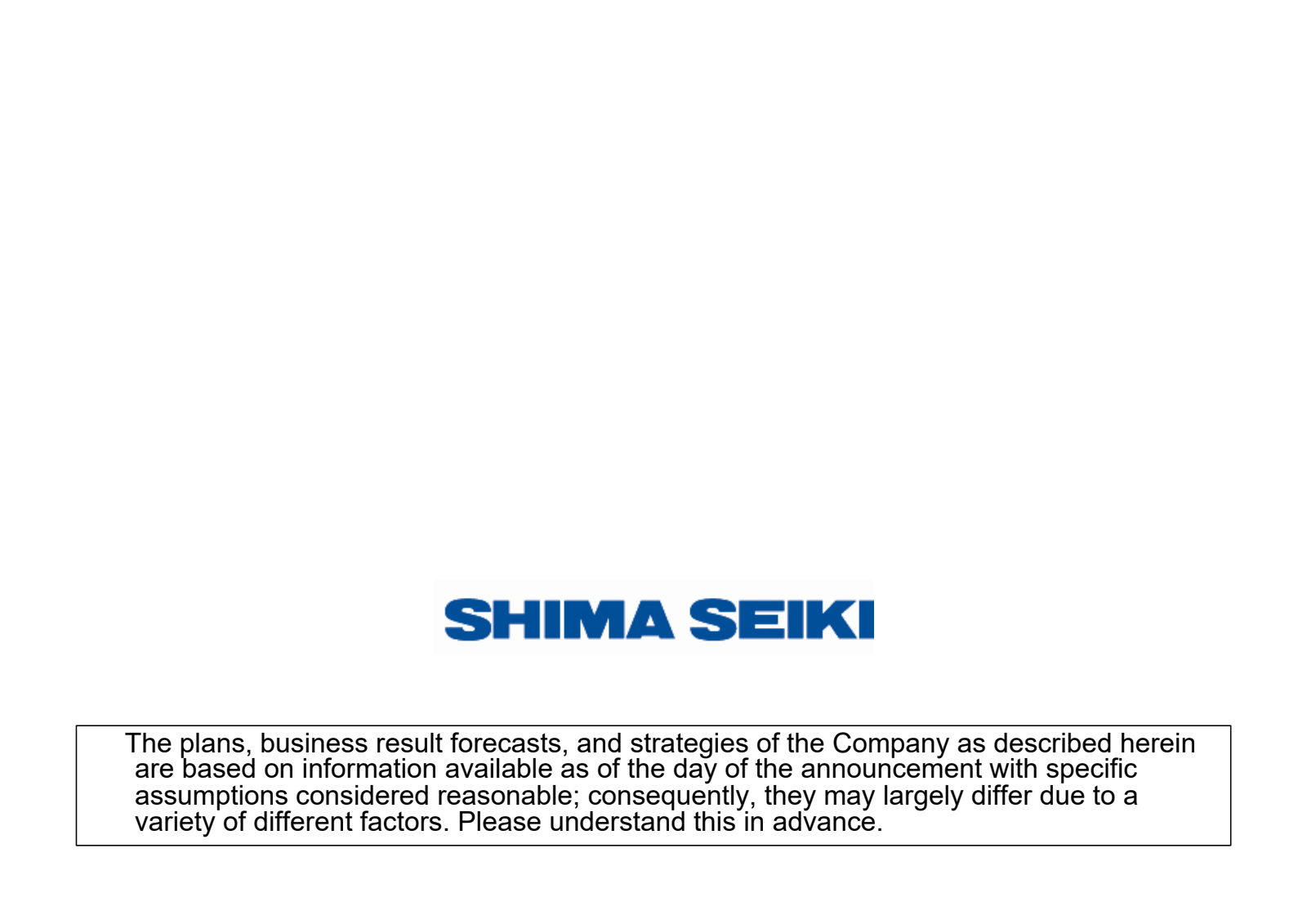 SHIMA SEIKI 

The pl