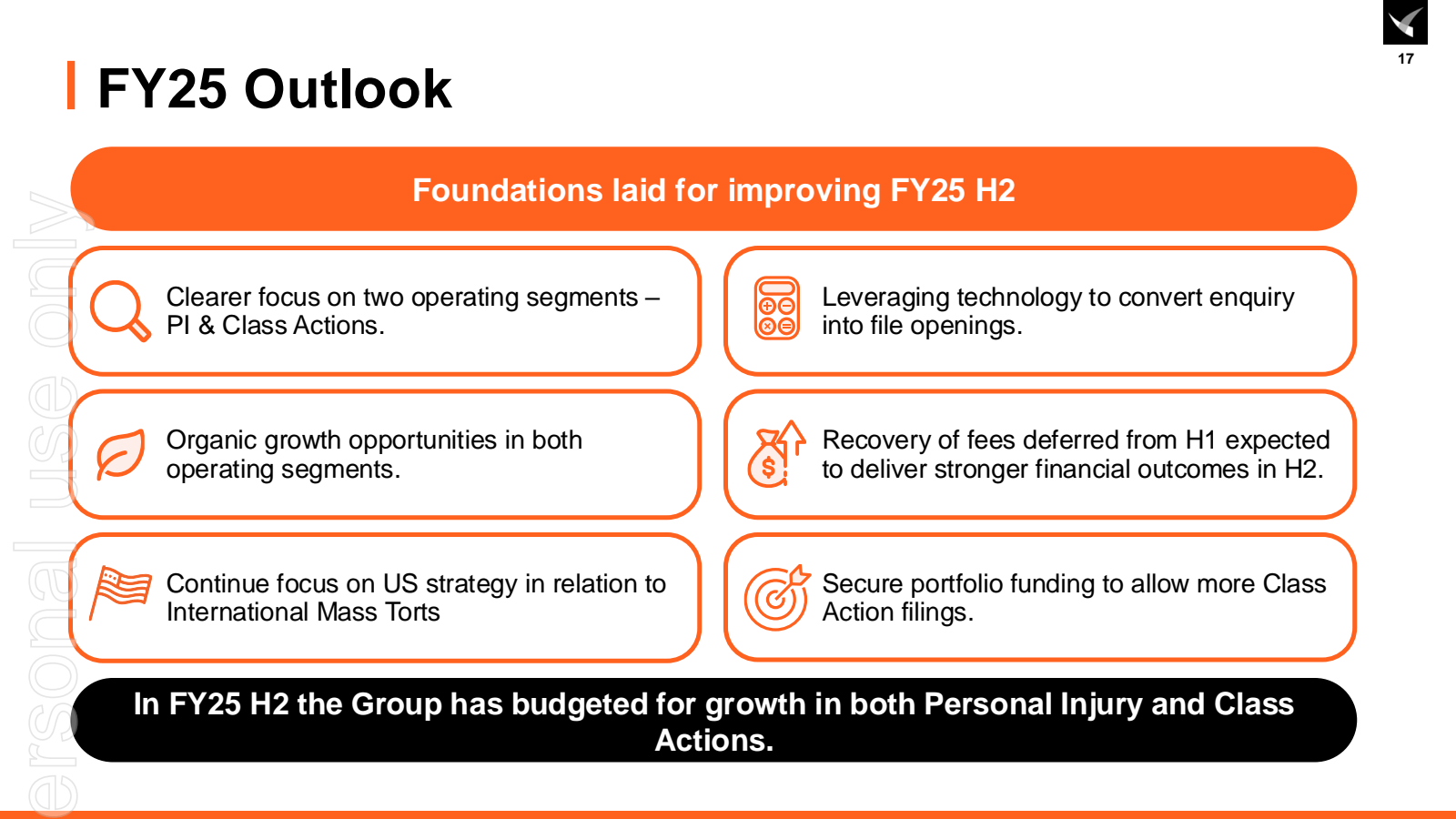 | FY25 Outlook 

Fou