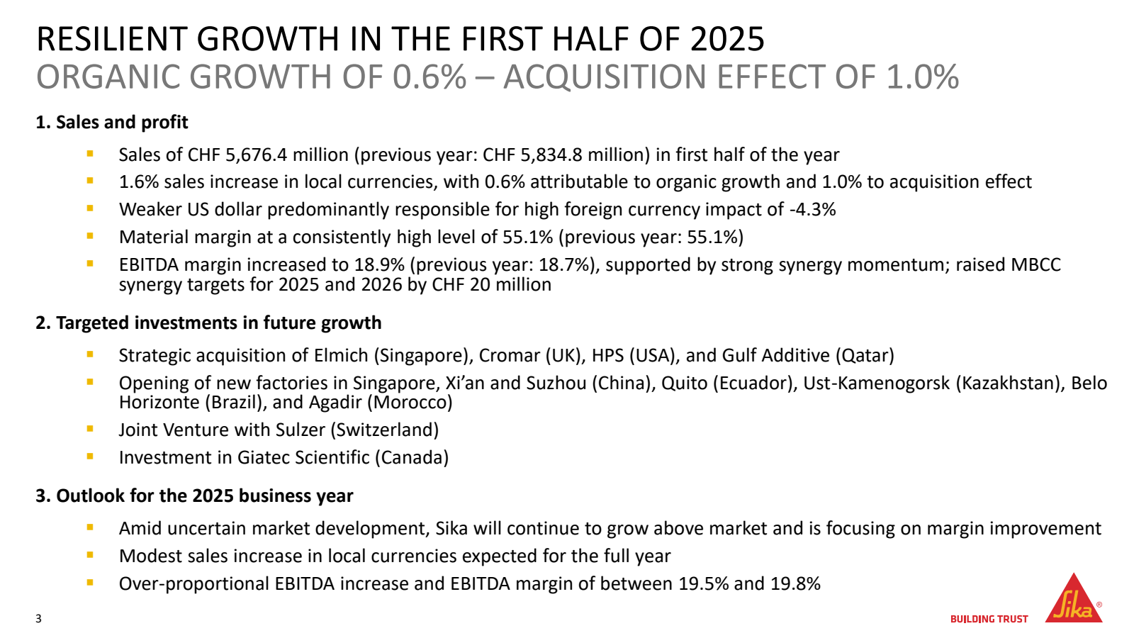 RESILIENT GROWTH IN 