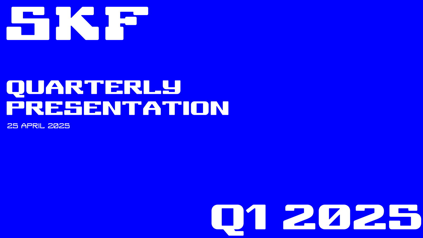 SKF 

QUARTERLY PRES