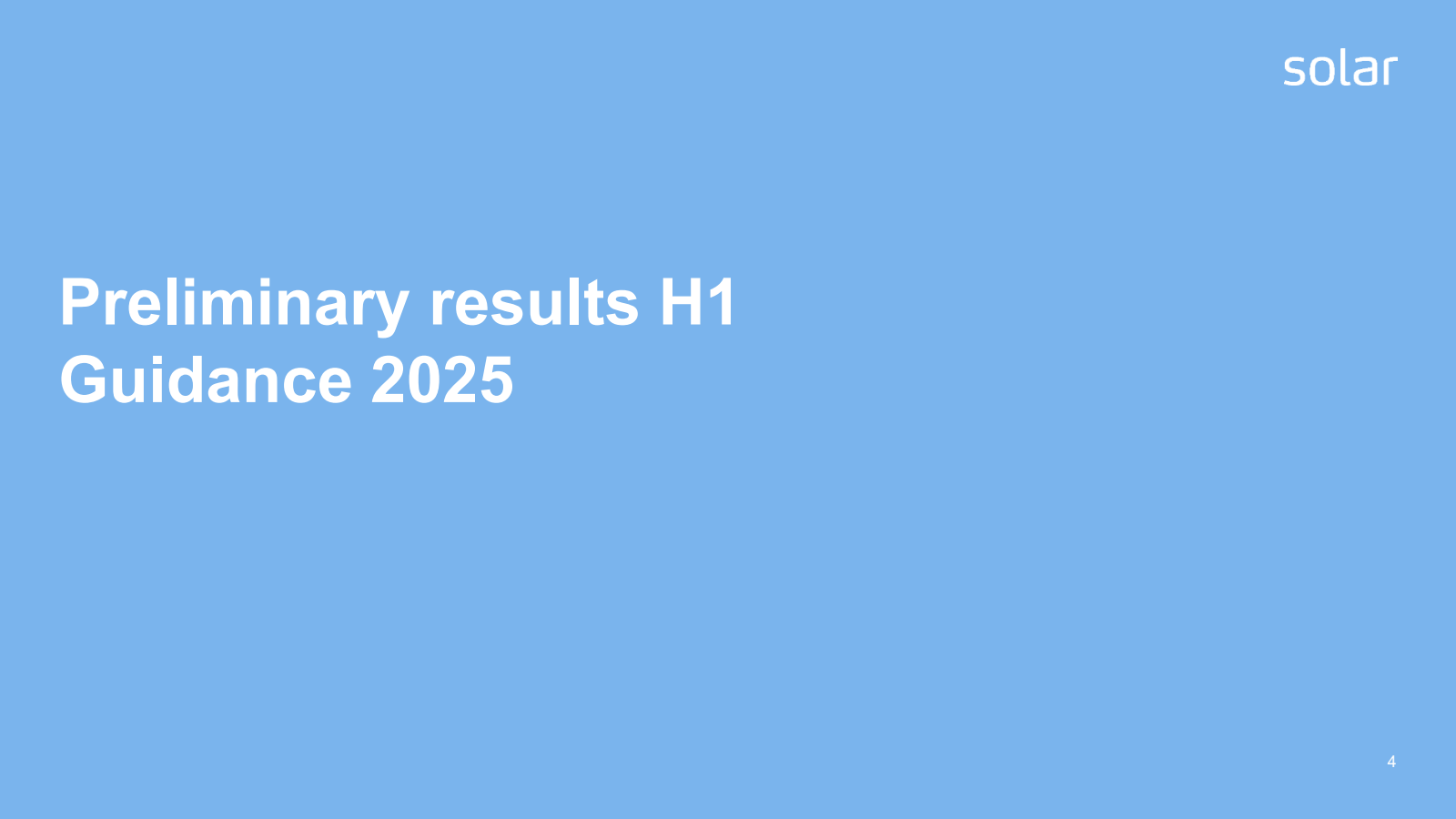 Preliminary results 